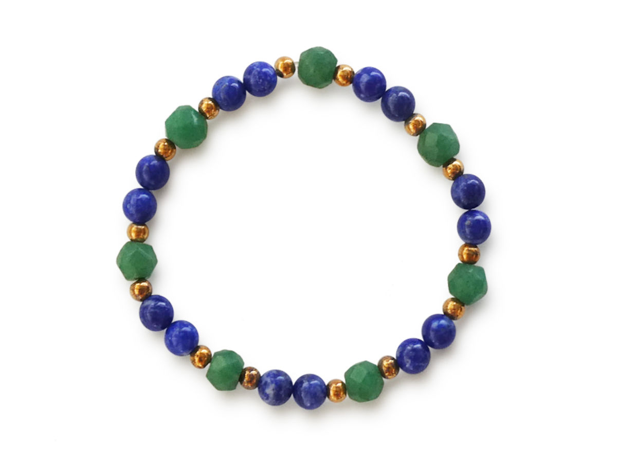 Armband Jupiter-Lapislazuli-Prasem