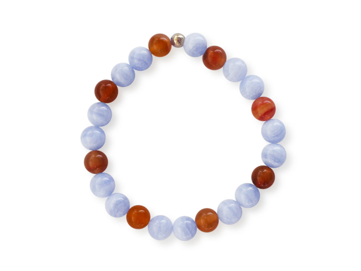 Armband Jupiter-blauer Chalcedon-Condor-Achat